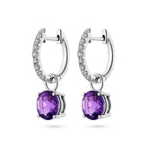 Amethyst & Diamond Earrings (18ct) - Dracakis Jewellers